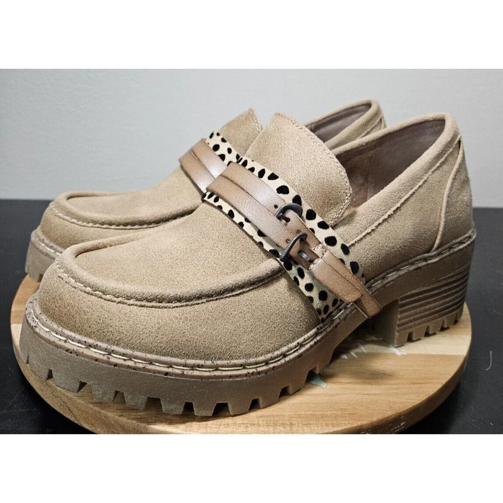 BLOWFISH Malibu Lahtay *NWOB* Lug Sole Loafer Vegan Platform Animal Print Sz W/7